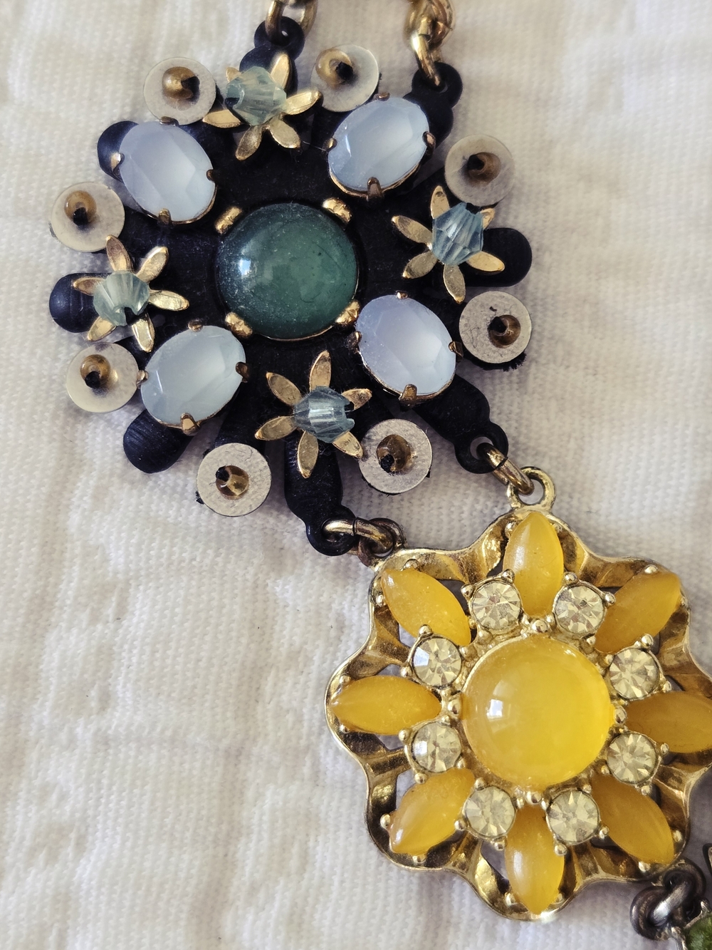 Banana Republic | Gold-Tone Multicolored Floral Statement Necklace